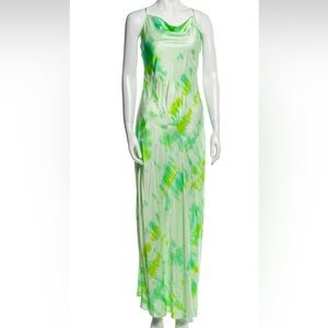 RARE Rat and Boa Tie Dye Cowl neck silk satin Slip Dress small maxi long